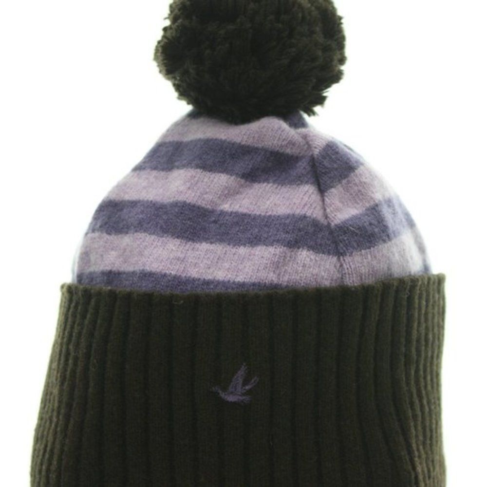 BROOKSFIELD SPORTSWEAR PURPLE KNIT STRIPED BEANIE